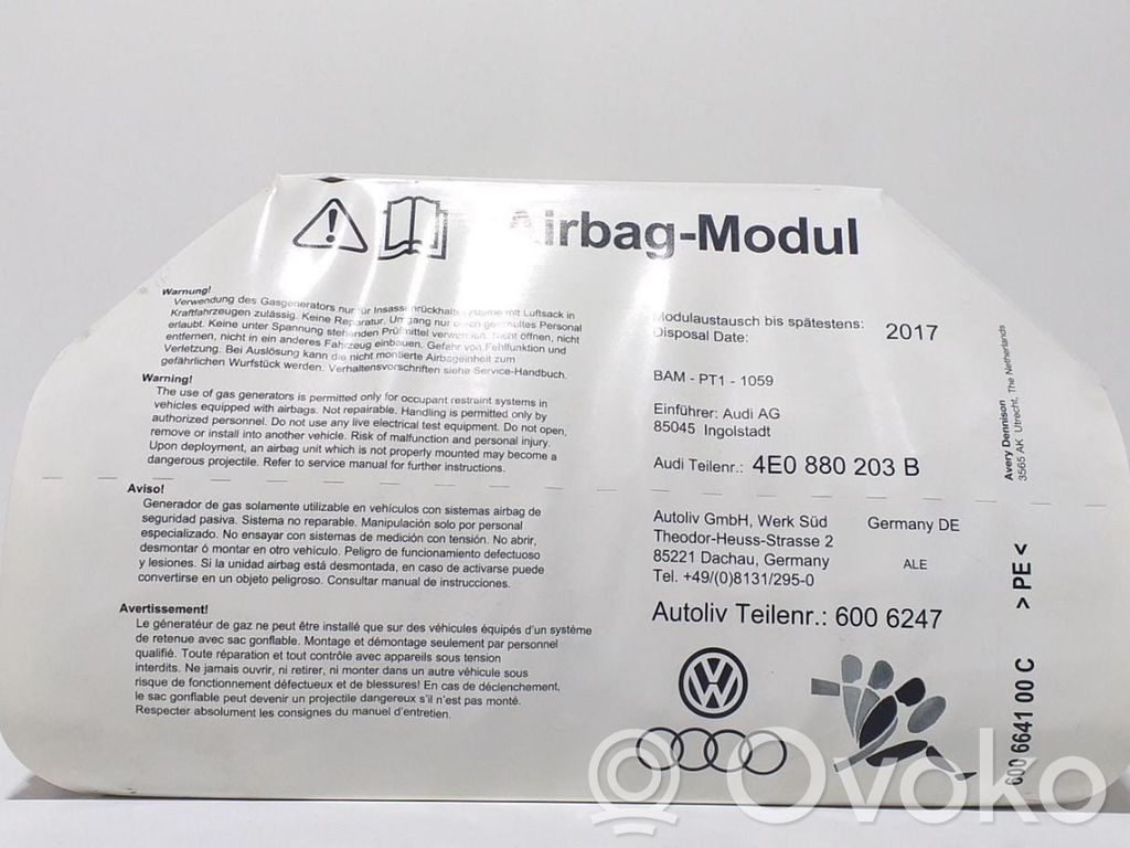 Audi A8 S8 D3 4E Side airbag 