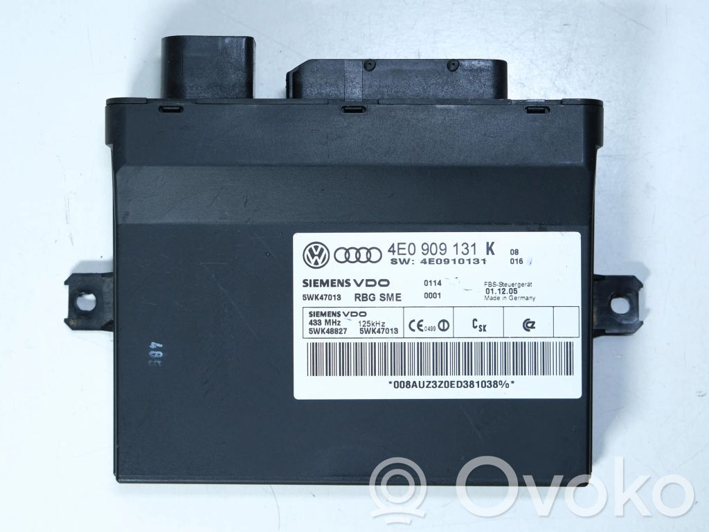 Module de contrôle sans clé Go   4E0909131K