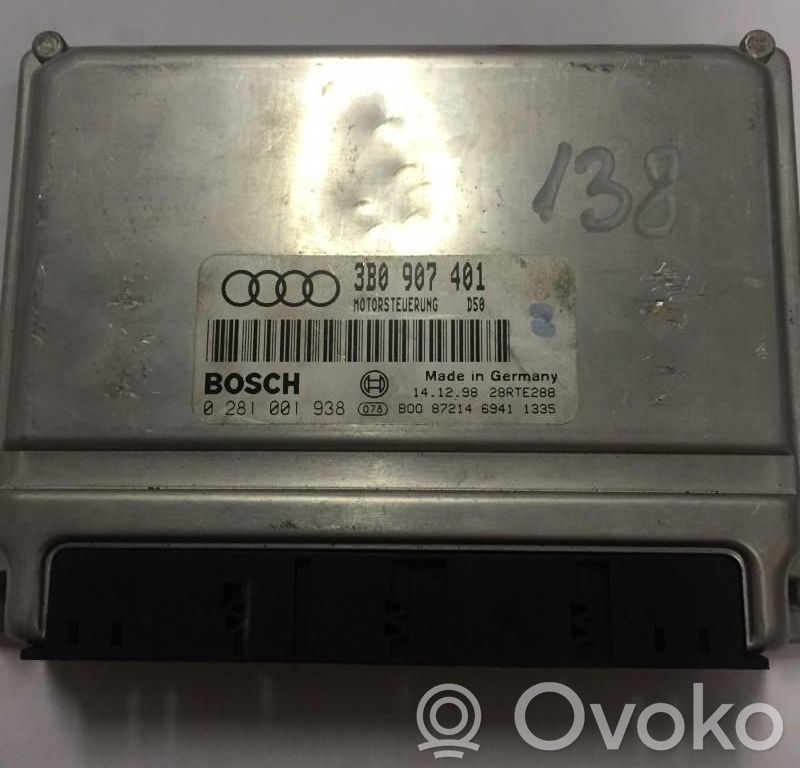 Engine control unit/module ECU   0281001938,3B0907401