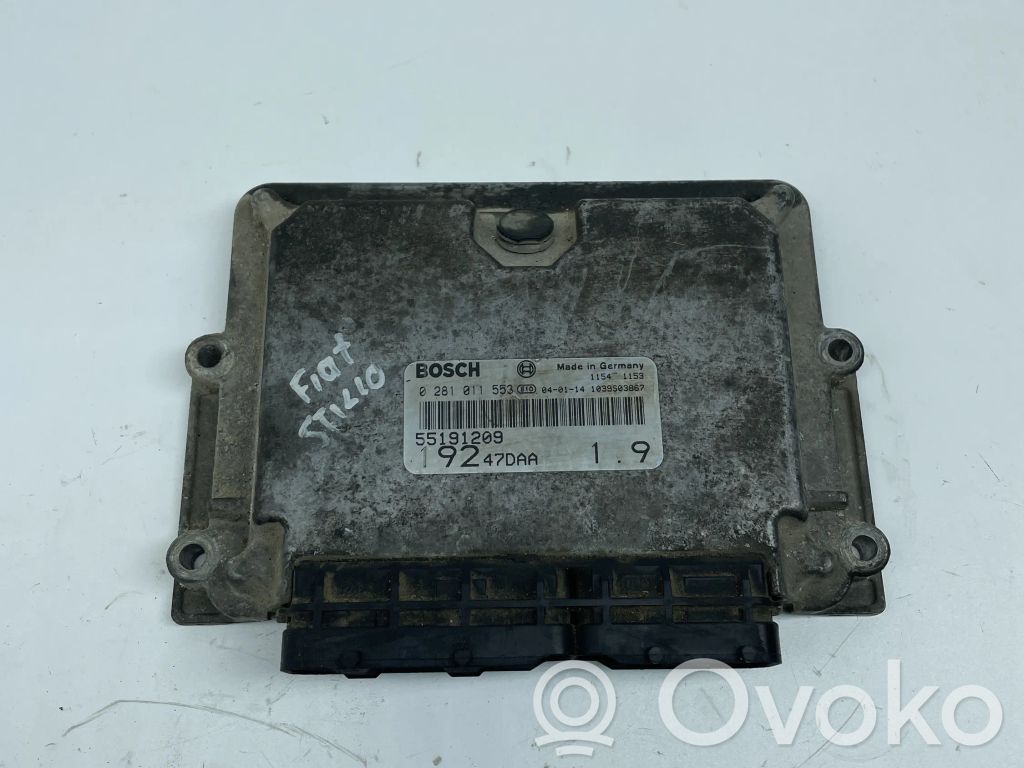 Engine control unit/module   0281011553,19247DAA,55191209