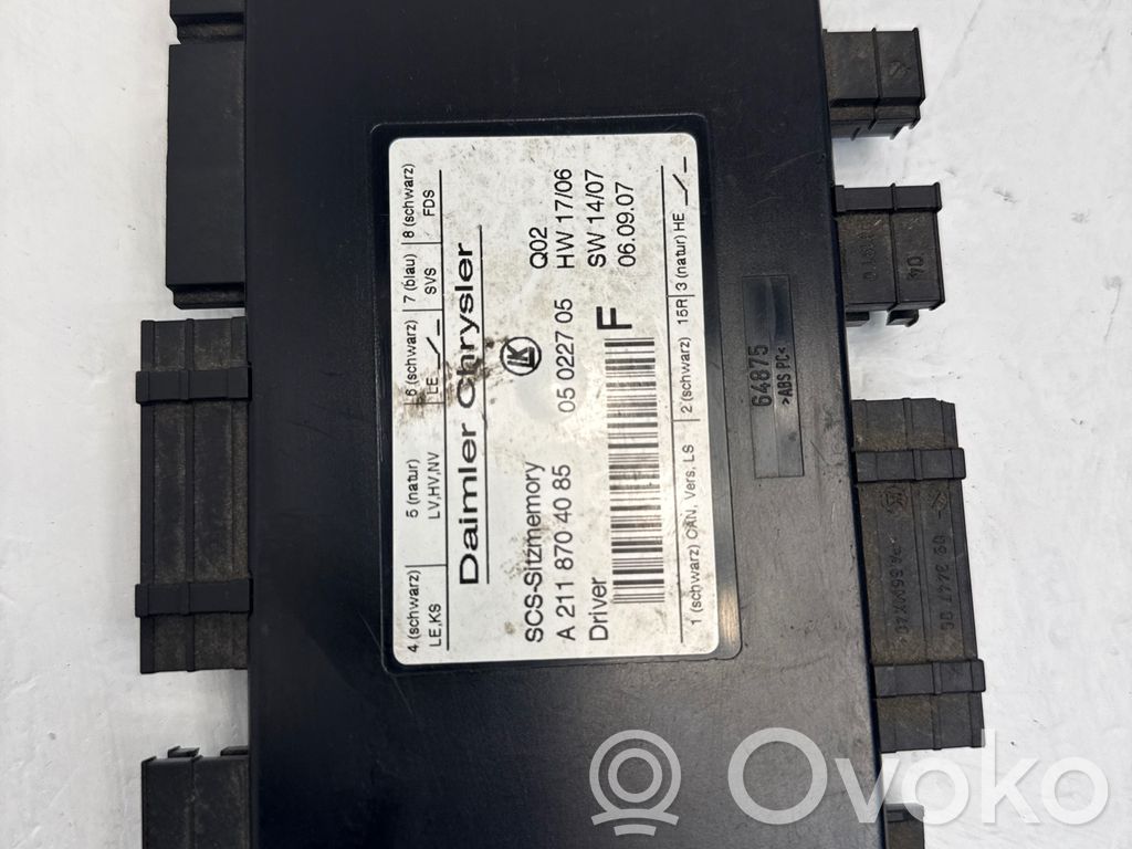 Mercedes-Benz CLS C219 Module de commande de siège 