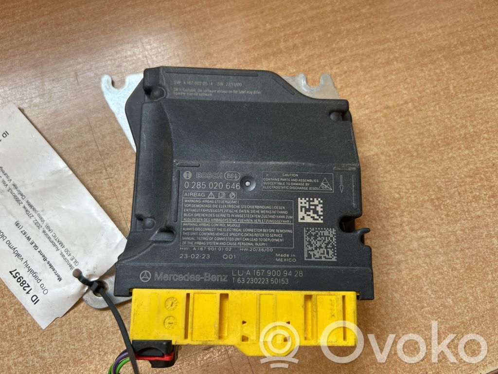 Mercedes-Benz GLE W167 Unitate/modul de comandă airbaguri 