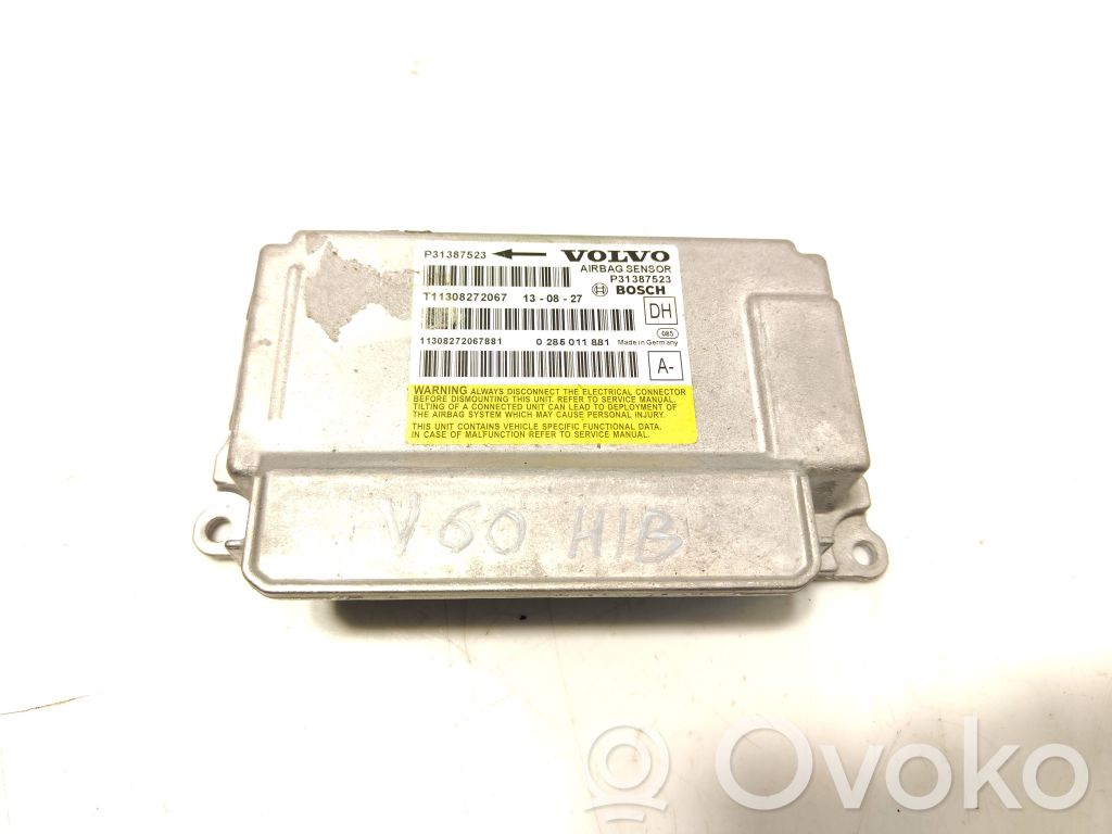 Airbag control unit/module   31387523,0285011881,T11308272067