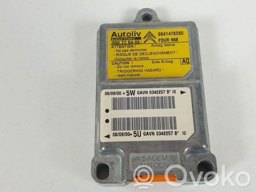 Citroen Berlingo Unidad de control/módulo del Airbag 