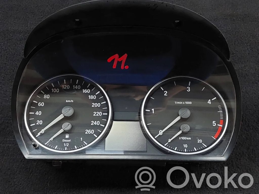BMW 3 E90 E91 Spidometrs (instrumentu panelī) 