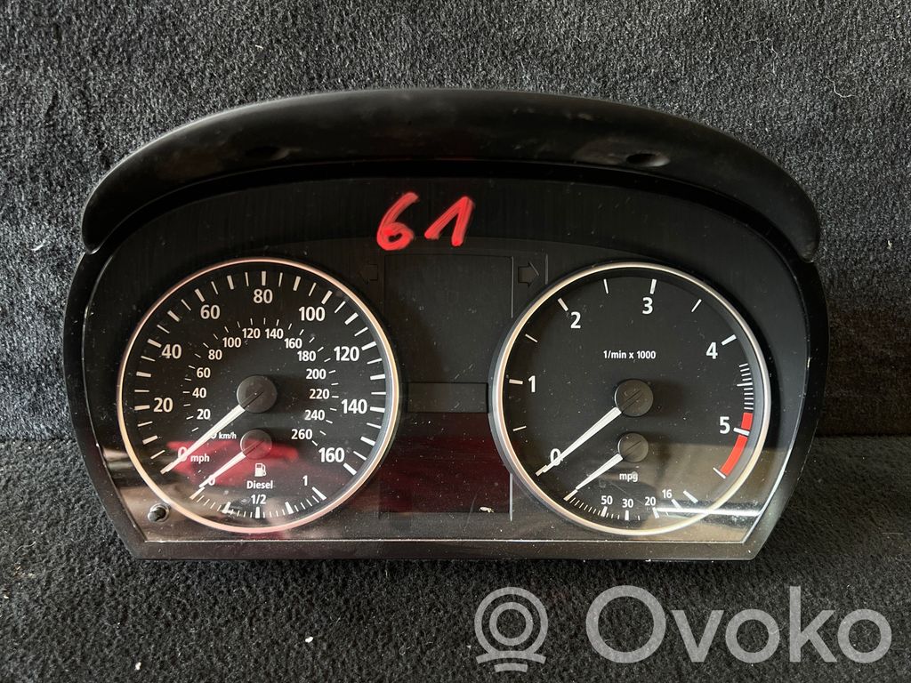 BMW 3 E90 E91 Spidometrs (instrumentu panelī) 
