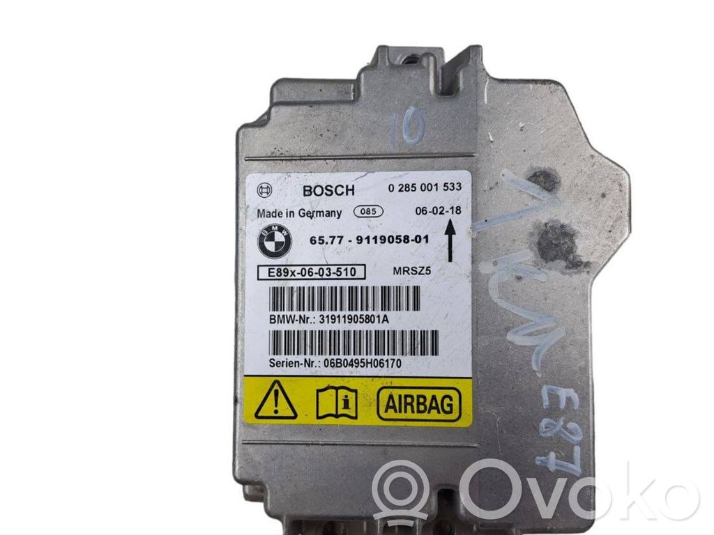 Module de contrôle airbag   0285001533,9119058,6577917201901