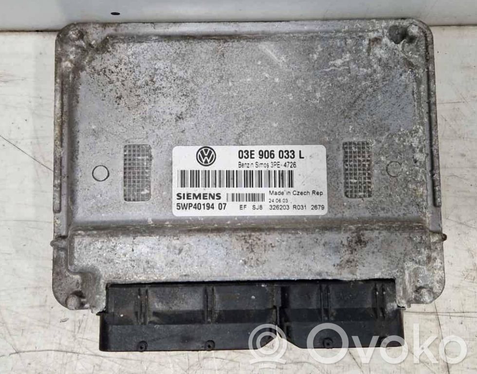 Engine control unit/module   03E906033L,5WP4019407,3PE4726