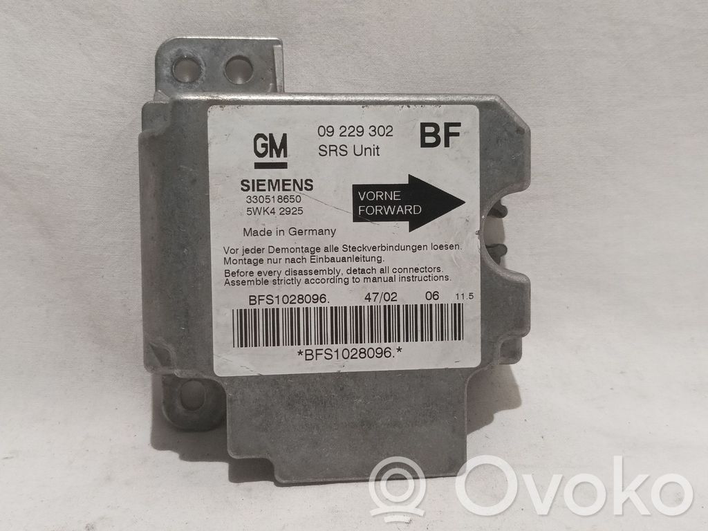 Centralina/modulo airbag   09229302,330518650,5WK42925