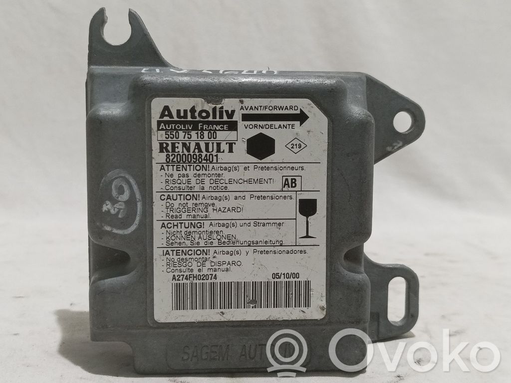 Renault Kangoo I Centralina/modulo airbag
