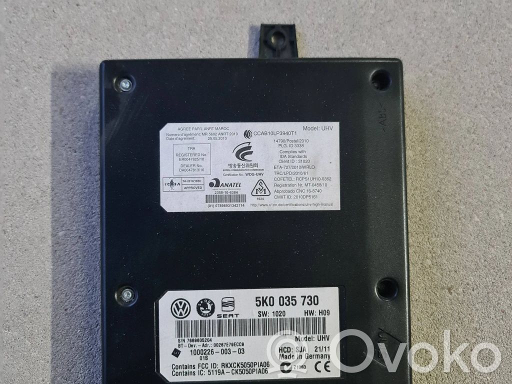 Skoda Octavia Mk2 (1Z) Bluetooth control unit module 