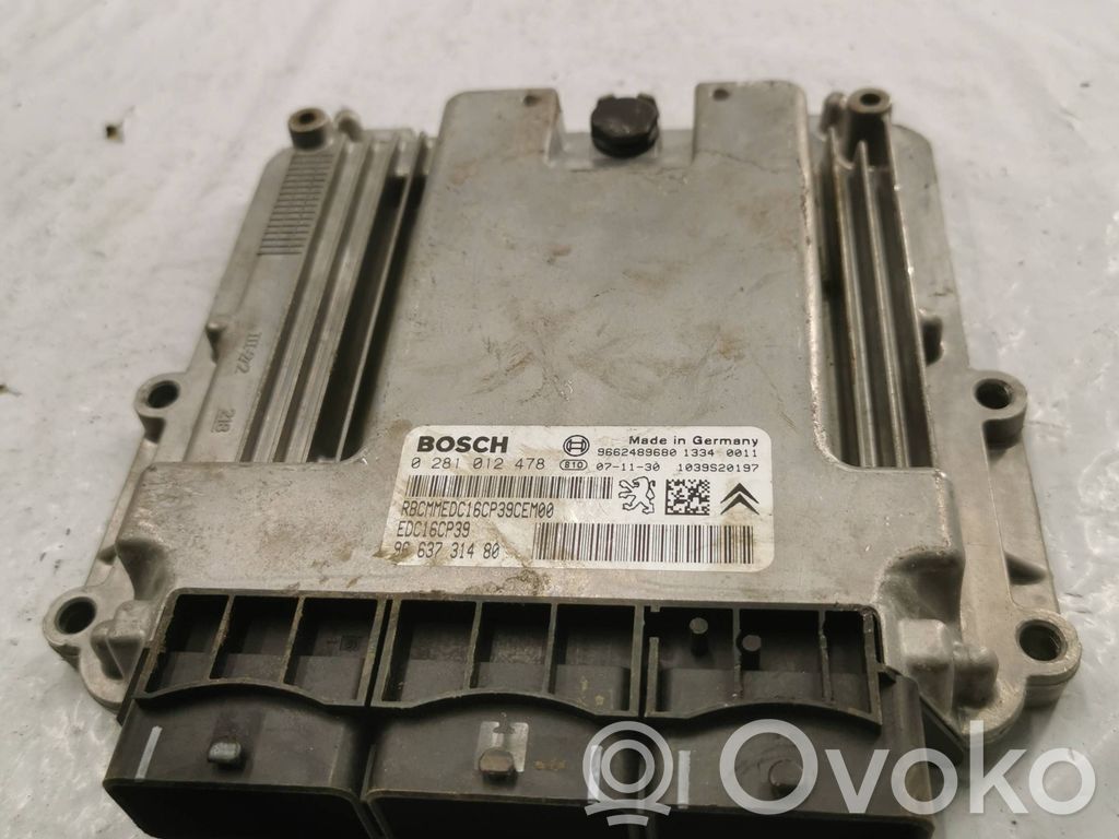Unidad de control/módulo del motor   9662489680,9663731480,0281012478