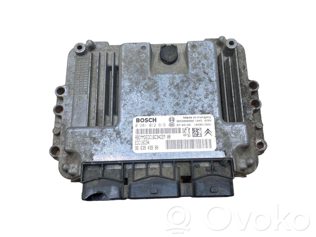 Engine control unit/module   9663943980,0281012619,9653958980