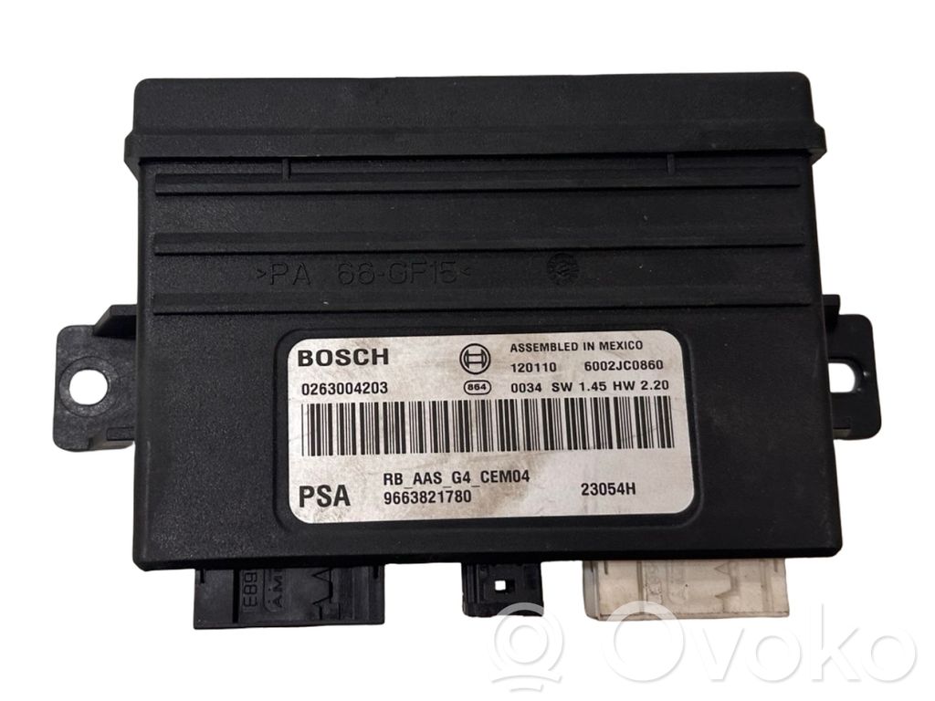 Parking PDC control unit/module   9663821780,0263004203,6002JC0860