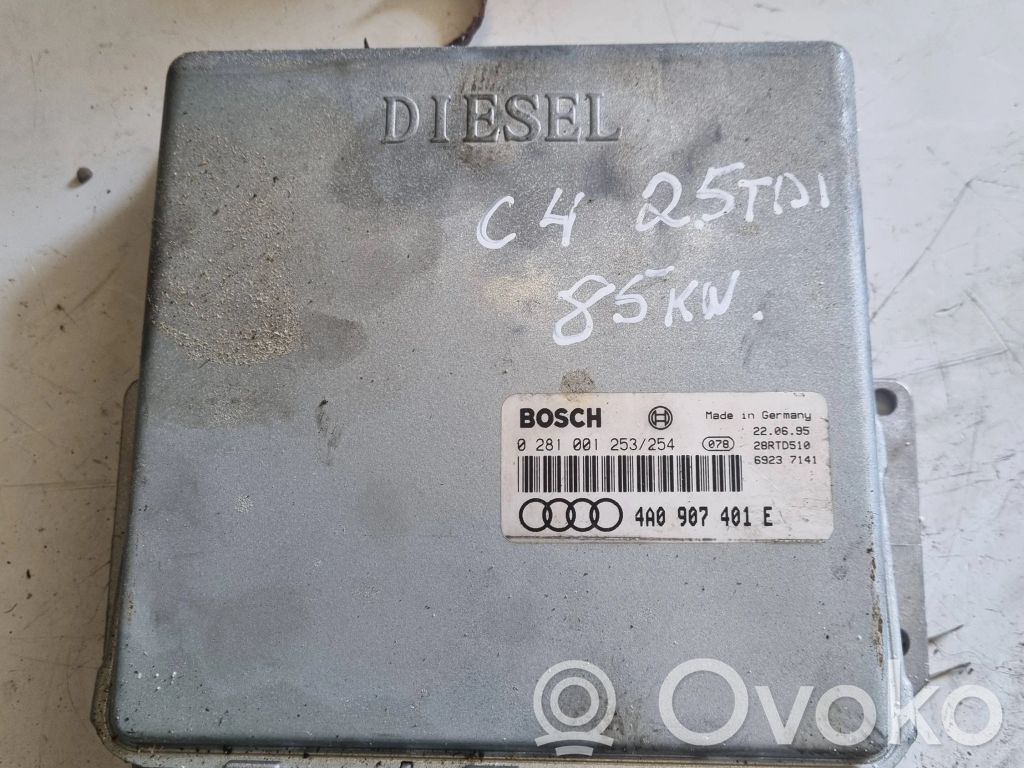 Engine control unit/module   4A0907401E,0281001253,28RTD510
