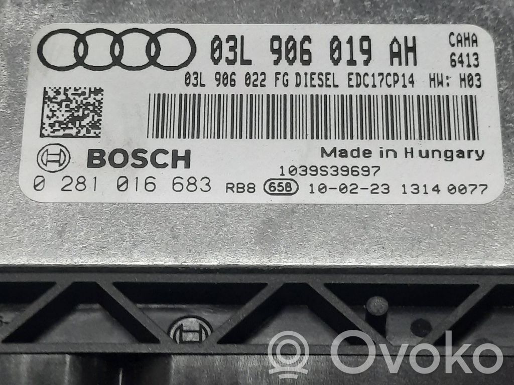 Engine control unit/module   03L906019AH,03L906022FG,0281016683,1039S39697