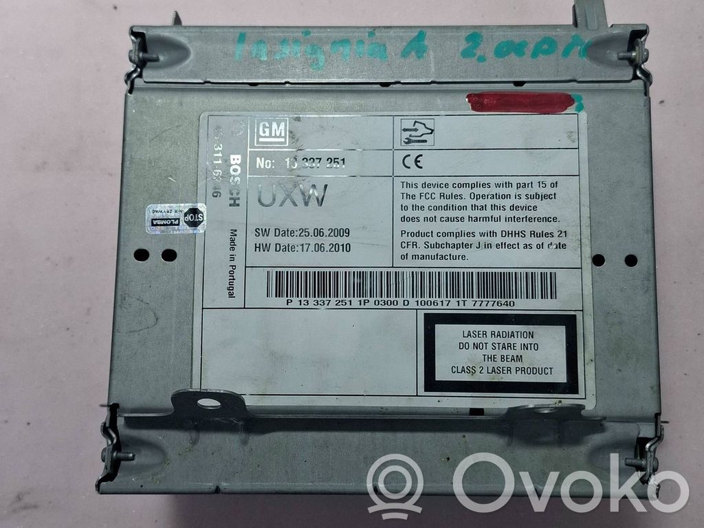 Opel Insignia A Radio/CD/DVD/GPS-pääyksikkö 