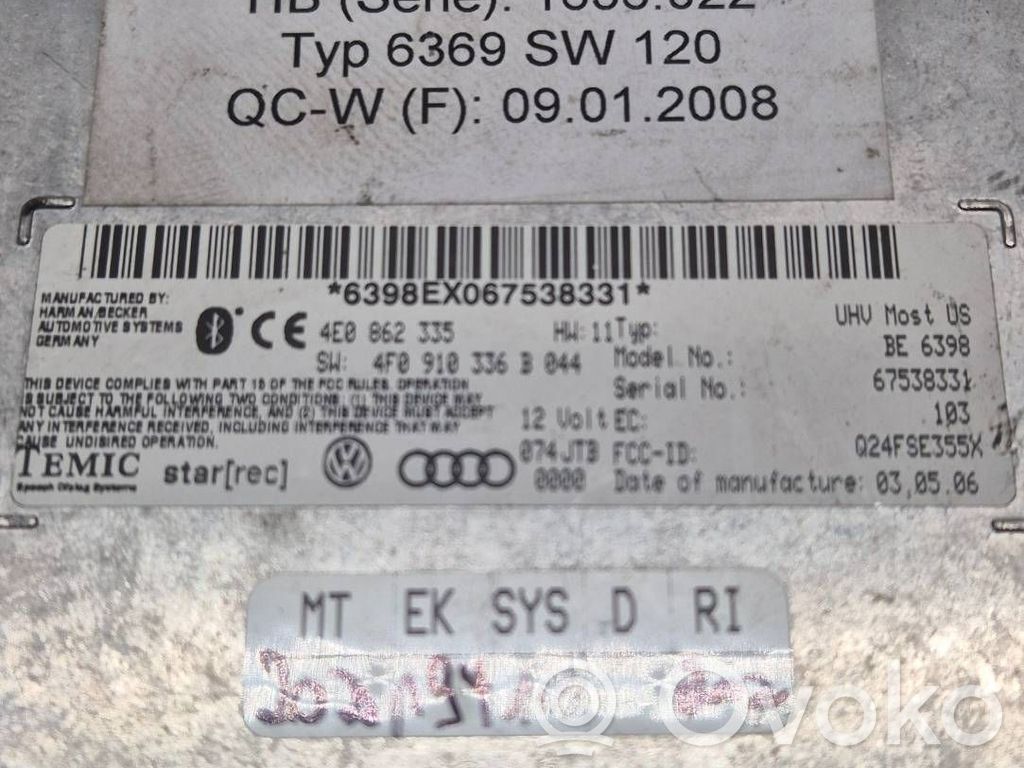 Module unité de contrôle Bluetooth   4F0910336A