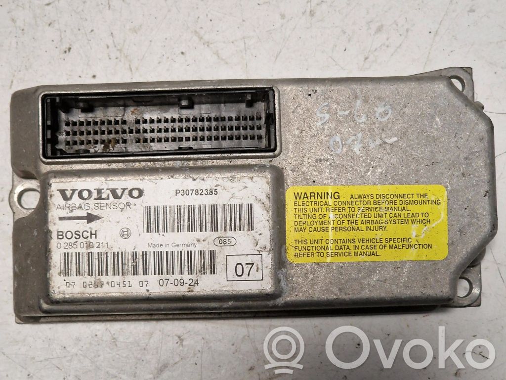 Airbag control unit/module   0285010211,P30782385,02670451