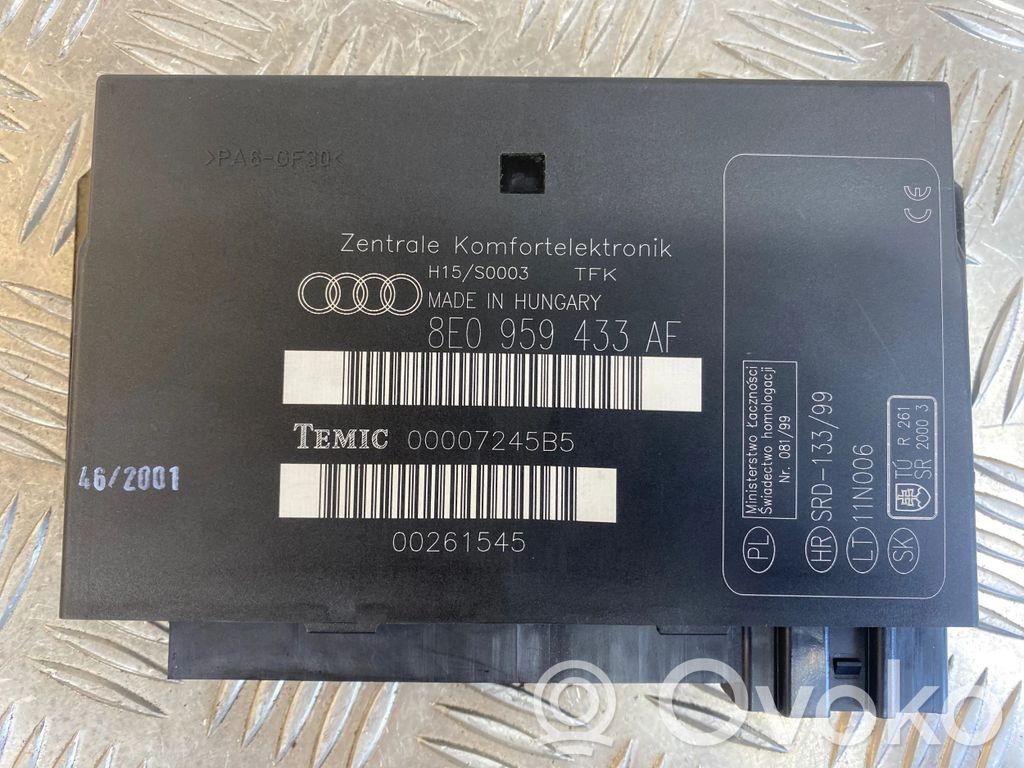 Audi A4 S4 B6 8E 8H Komforta modulis 