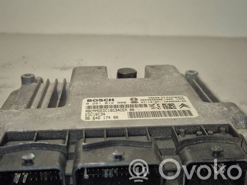 Engine control unit/module   9653958980,9664617480,0281012980
