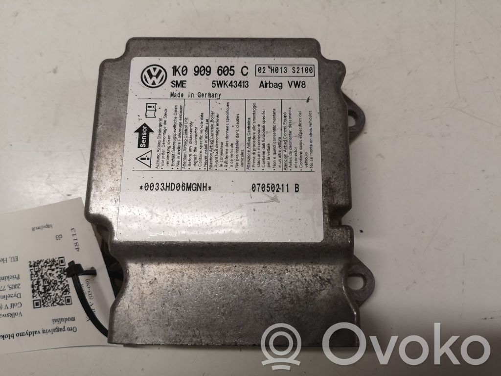 Volkswagen Golf V Sterownik / Moduł Airbag 