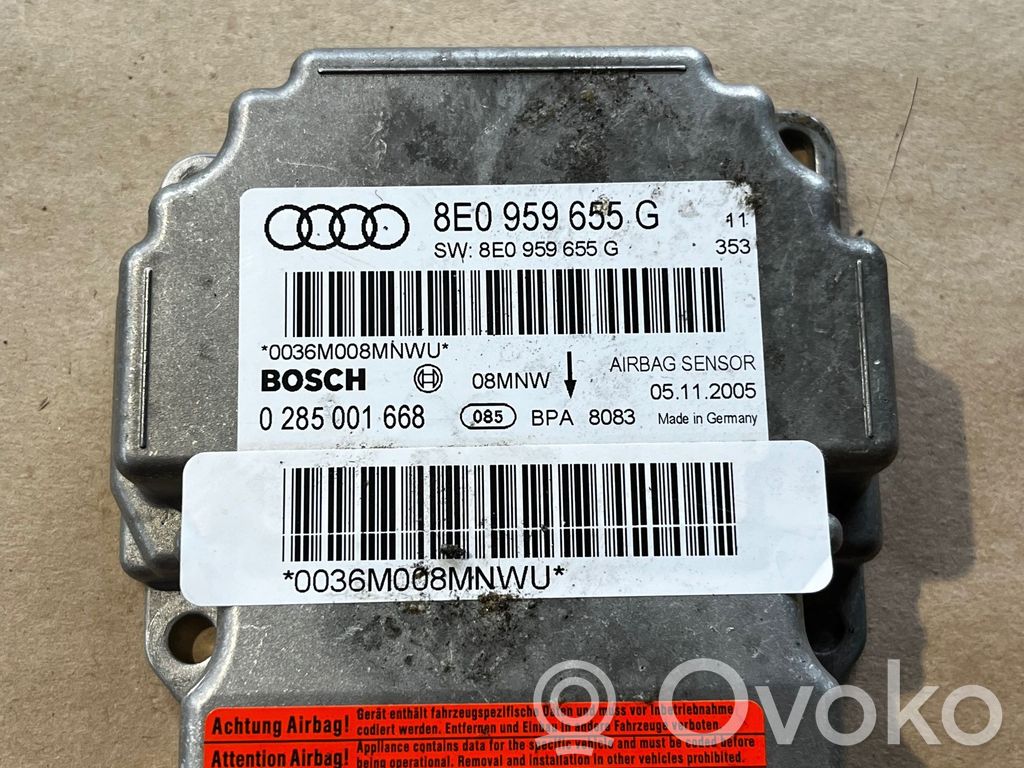 Audi A4 S4 B7 8E 8H Unitate/modul de comandă airbaguri 