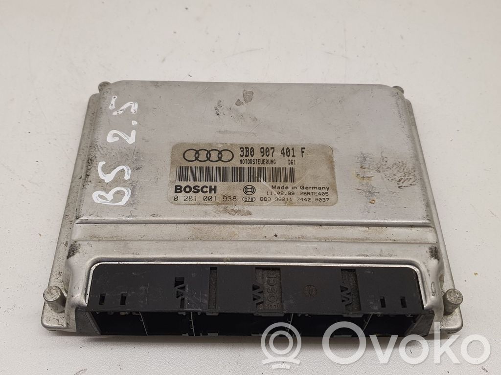 Engine control unit/module ECU   3B0907401F,0281001938