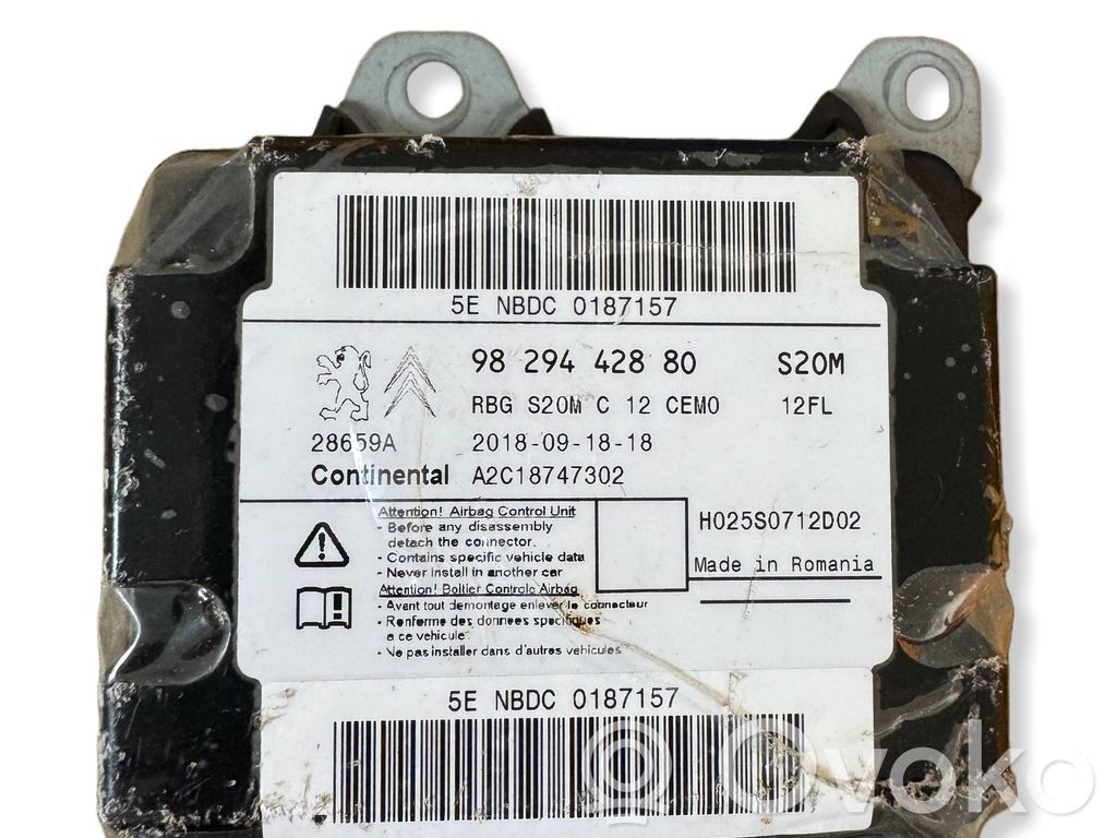 Citroen C3 Centralina/modulo airbag 