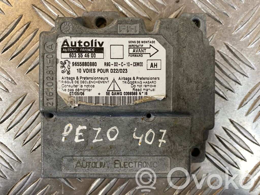 Peugeot 407 Sterownik / Moduł Airbag 