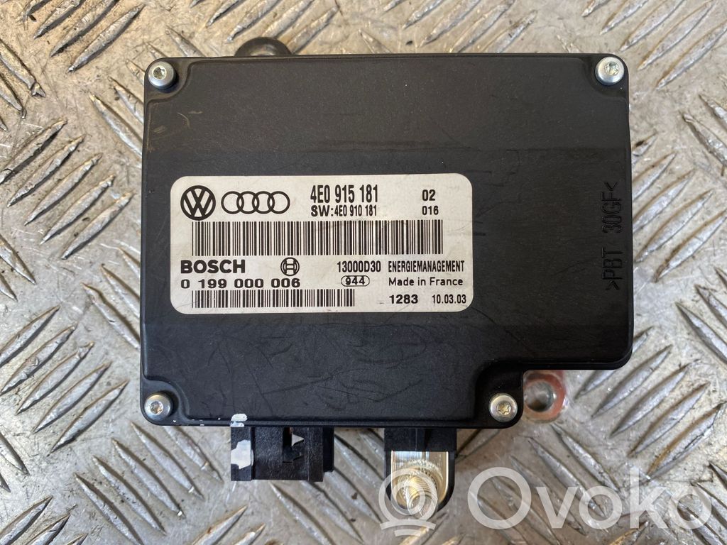 Audi A8 S8 D3 4E Module de contrôle de batterie 
