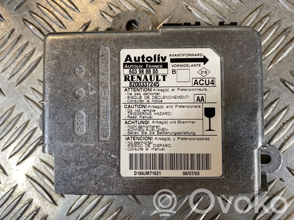 Renault Megane II Module de contrôle airbag 