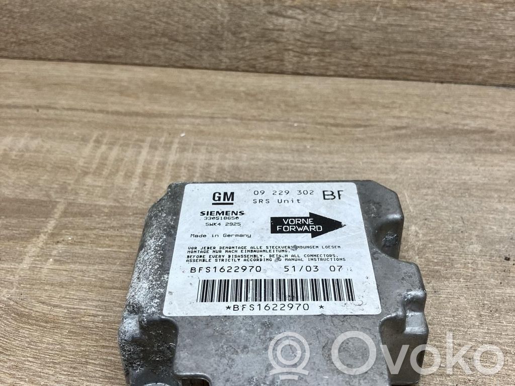 Opel Astra G Unidad de control/módulo del Airbag 