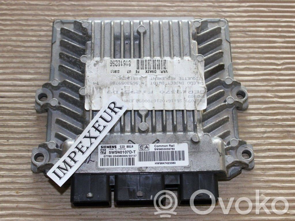 Engine control unit/module   5WS40107DT,9653059780,9647423380