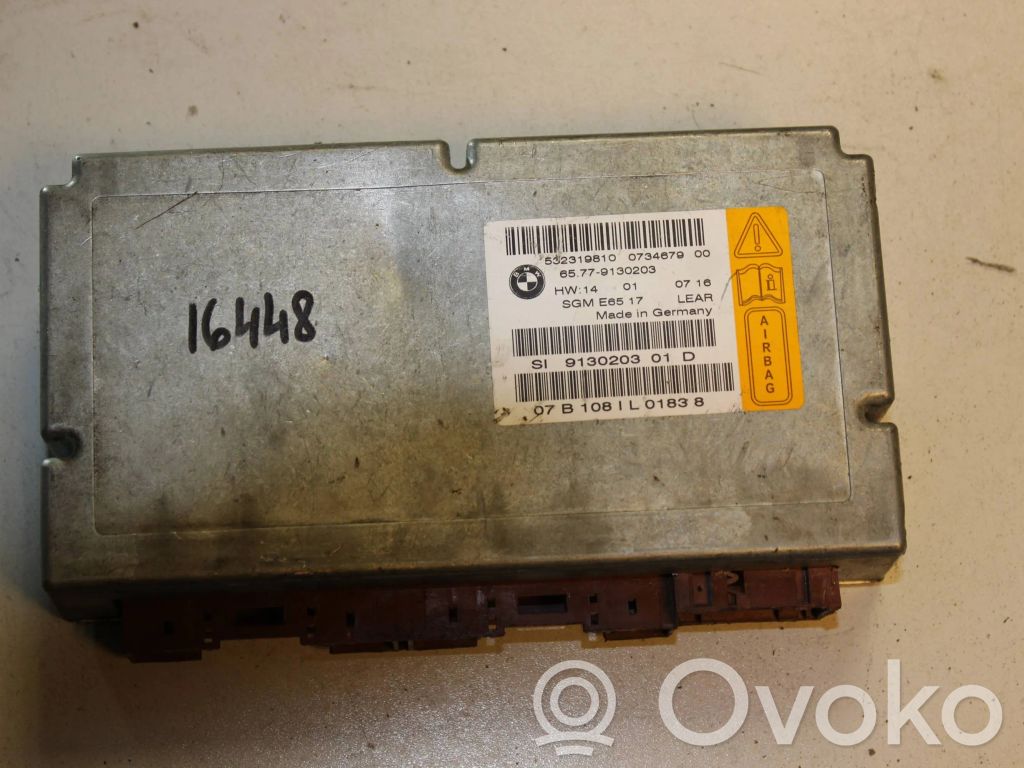 BMW 7 E65 E66 Turvatyynyn ohjainlaite/moduuli 