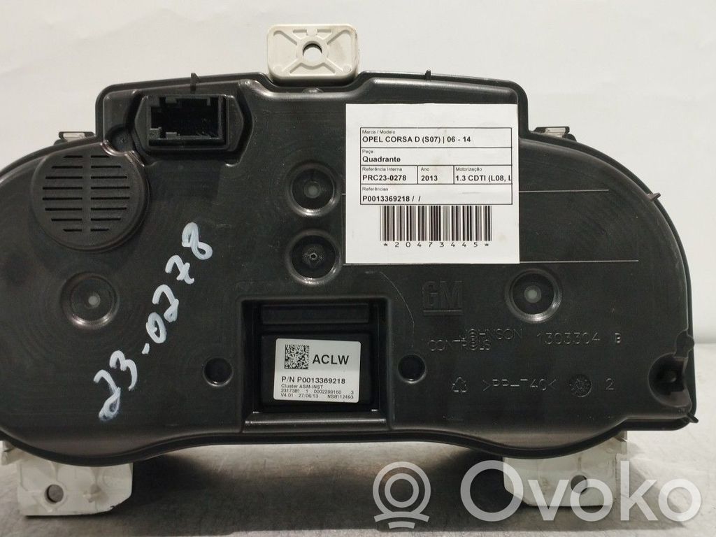 Opel Corsa D Tachimetro (quadro strumenti) 