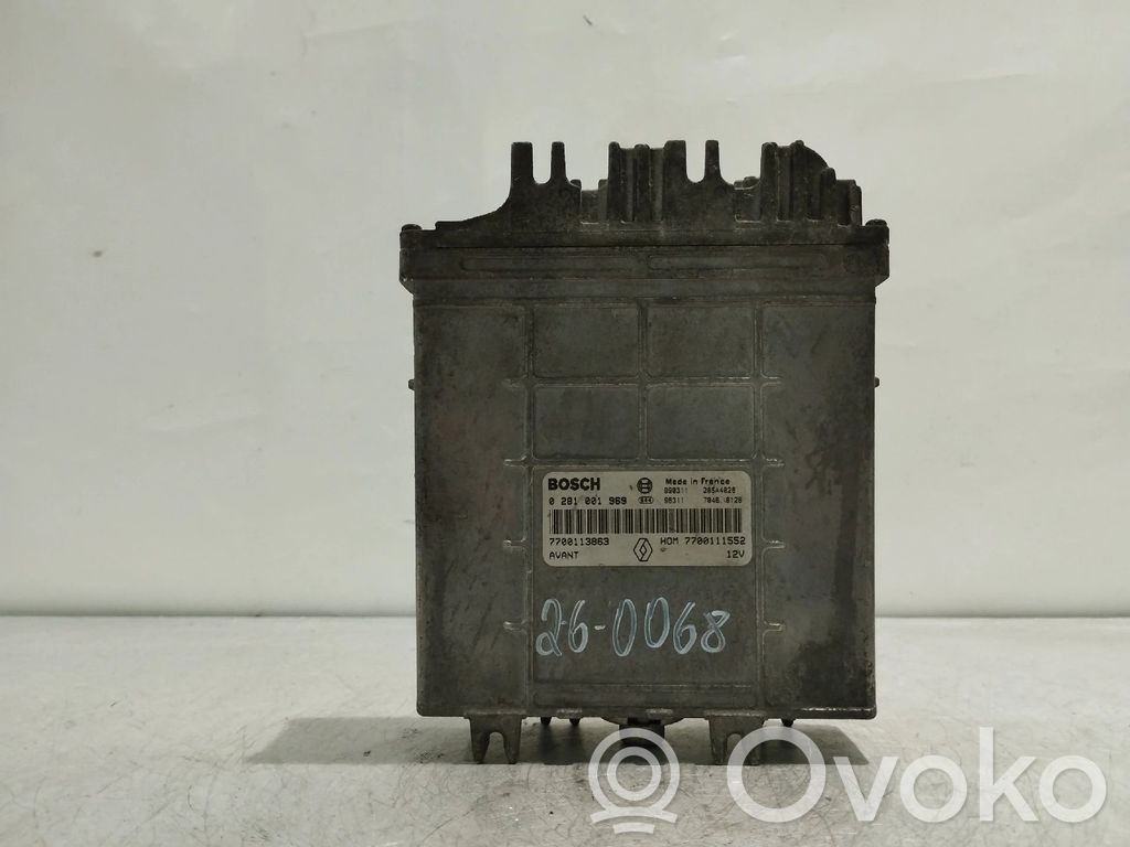 Unidad de control/módulo del motor   7700111552,0281001969,7700113863
