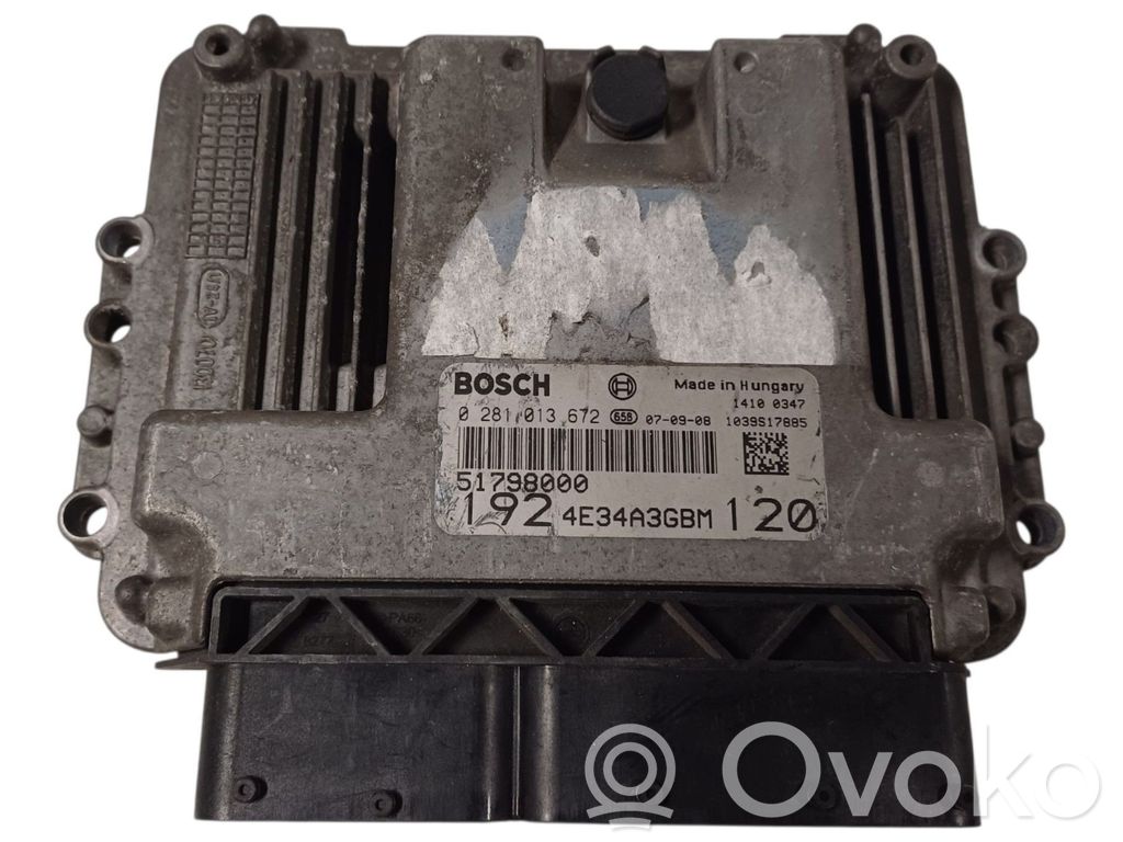 Engine control unit/module   0281013672,0281013672,192A8000