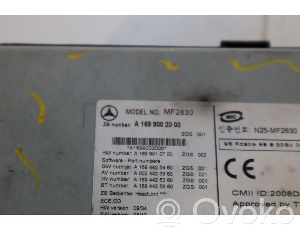 Mercedes-Benz B W245 Unità principale autoradio/CD/DVD/GPS 