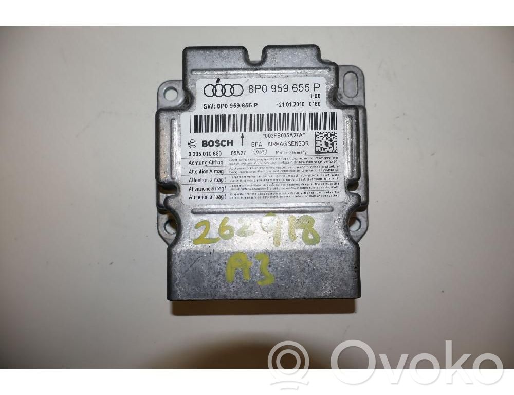 Audi A3 S3 8P Unitate/modul de comandă airbaguri 