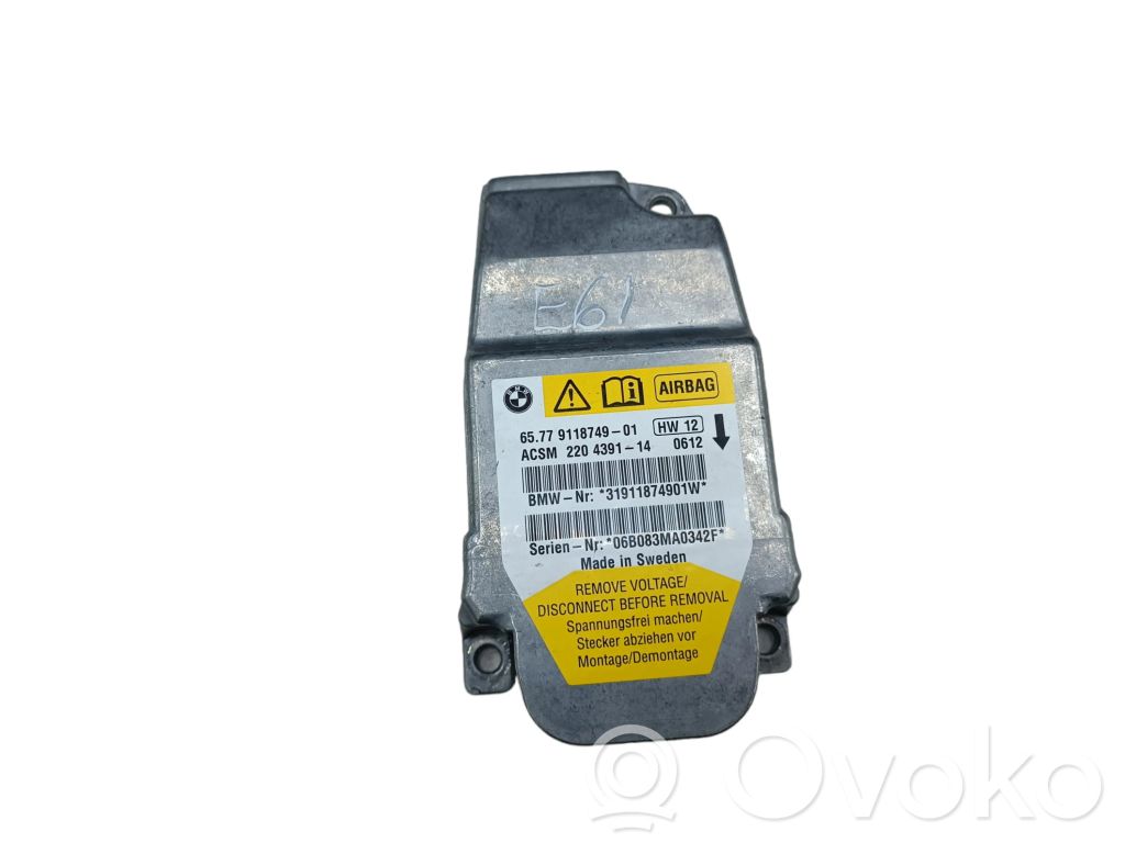 BMW 5 E60 E61 Unidad de control/módulo del Airbag 