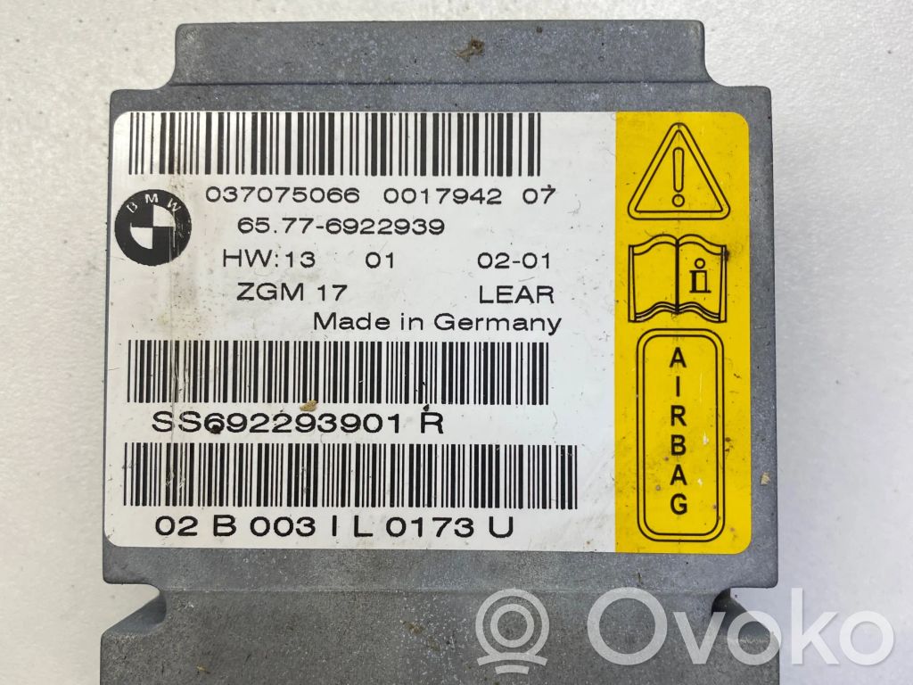 BMW 7 E65 E66 Unidad de control/módulo del Airbag 