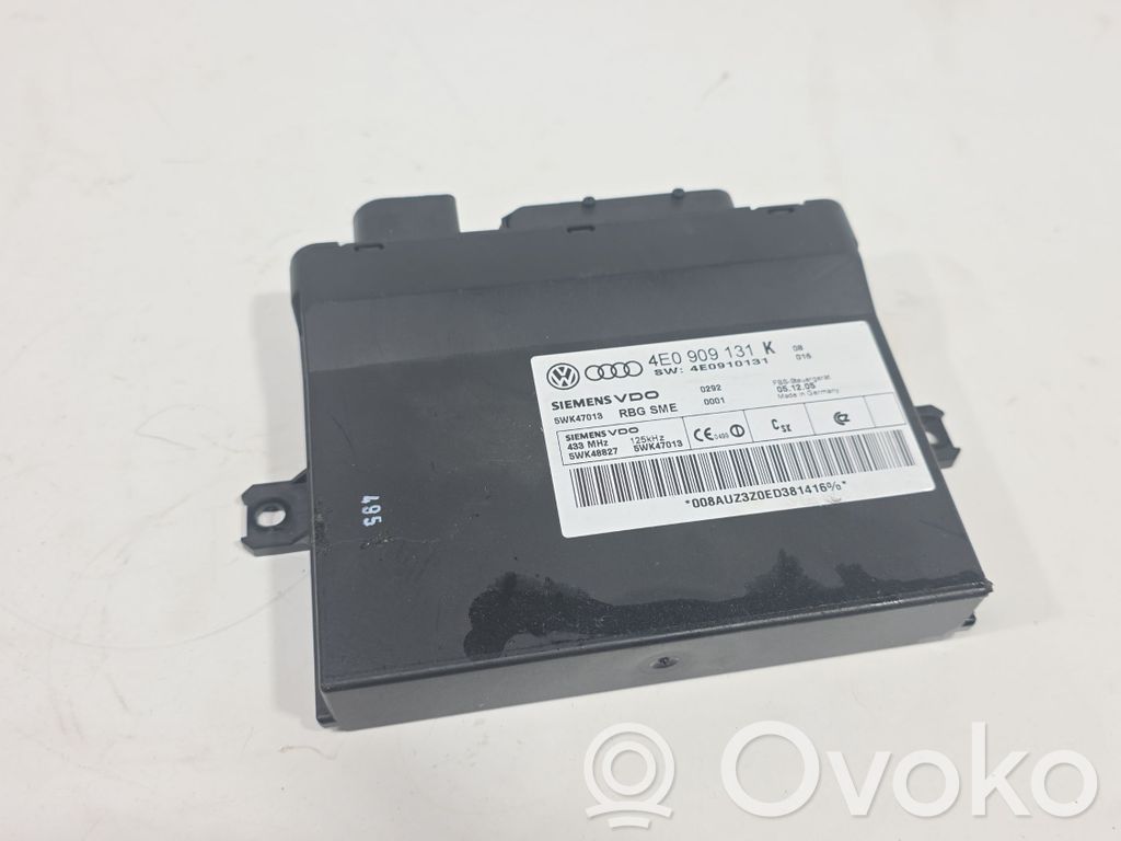 Audi A8 S8 D3 4E Keyless (KESSY) go control unit/module 