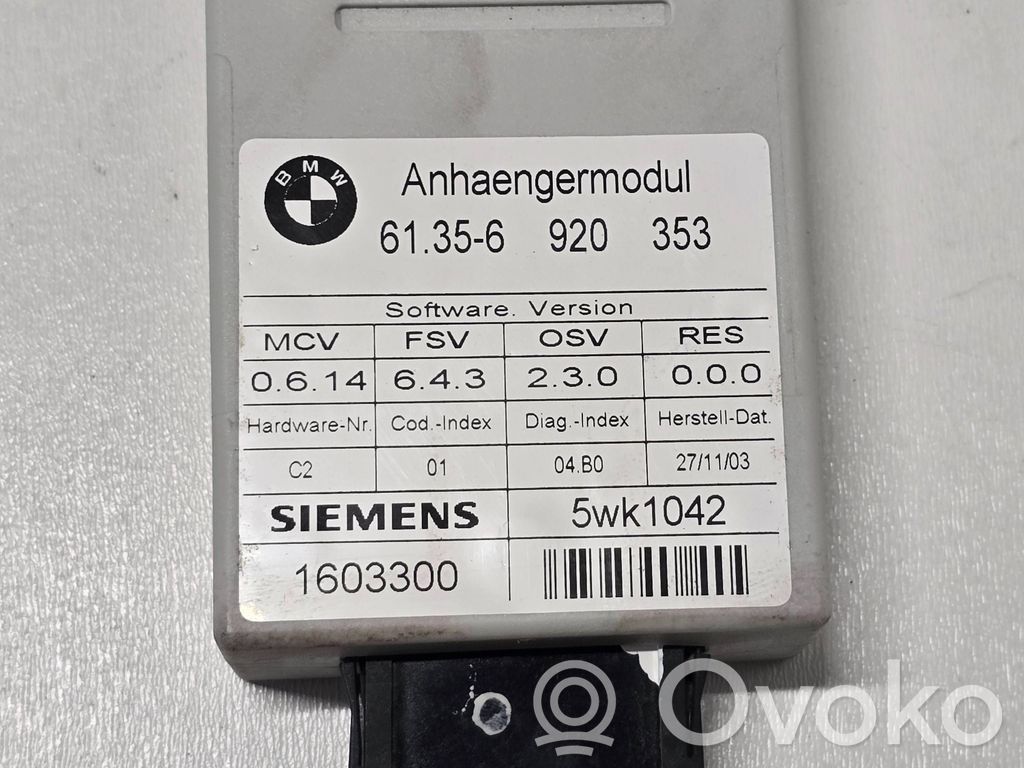 BMW 7 E65 E66 Module de contrôle crochet de remorque 