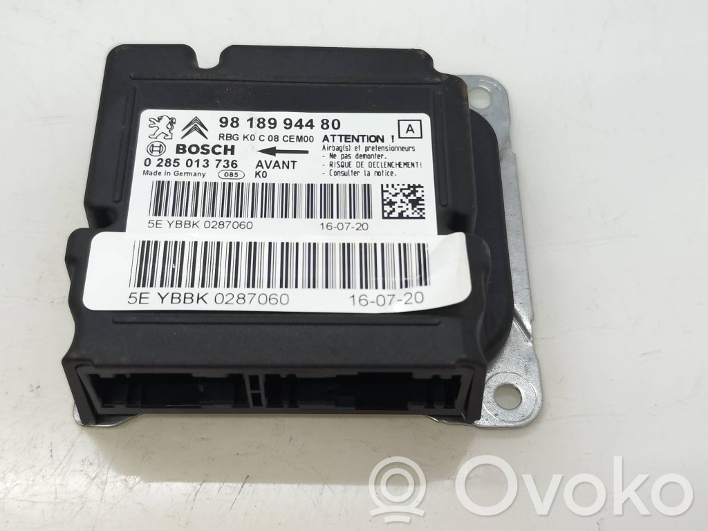 Citroen Jumpy Airbag control unit/module 