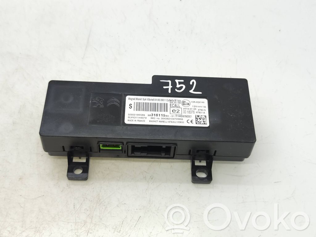 Peugeot Partner III Bluetooth control unit module 