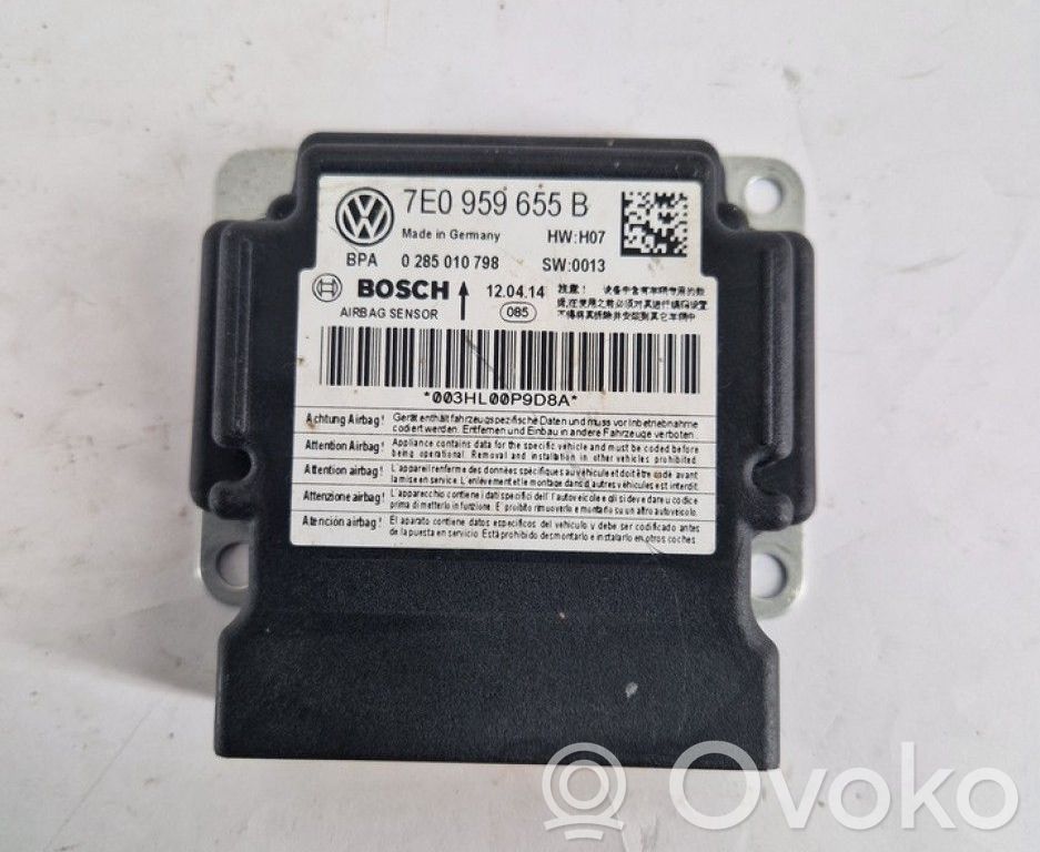 Unidad de control/módulo del Airbag   7E0959655B,0285010798