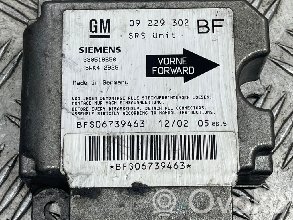 Opel Astra G Airbag control unit/module 
