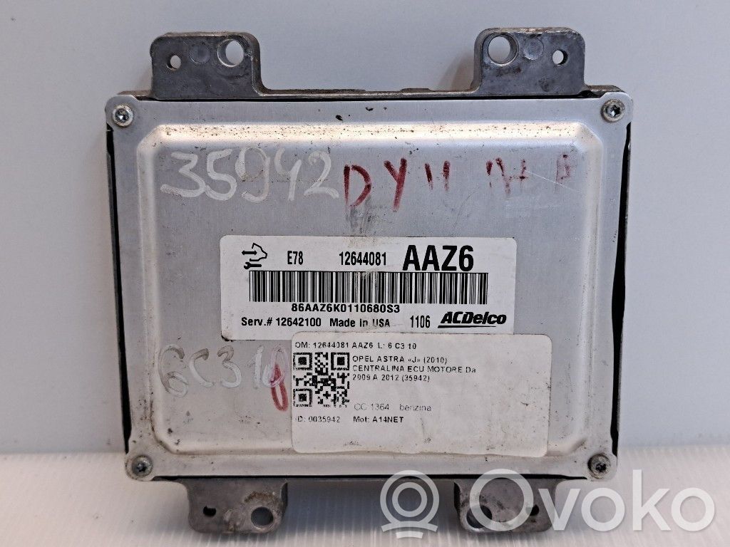 Opel Astra J Engine control unit/module 
