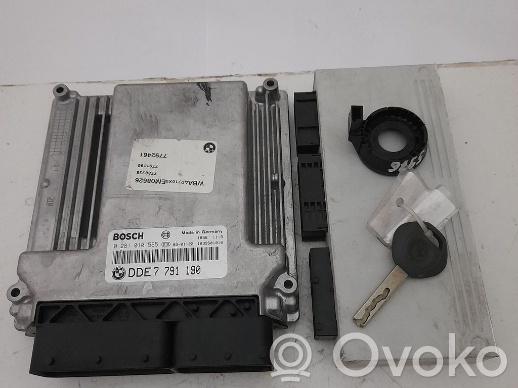 Engine ECU kit and lock set   0281010565,0281010565,57762110,61356923959,7788338,7791190,7792461,DDE7791190,GM5RDKBUSLOW